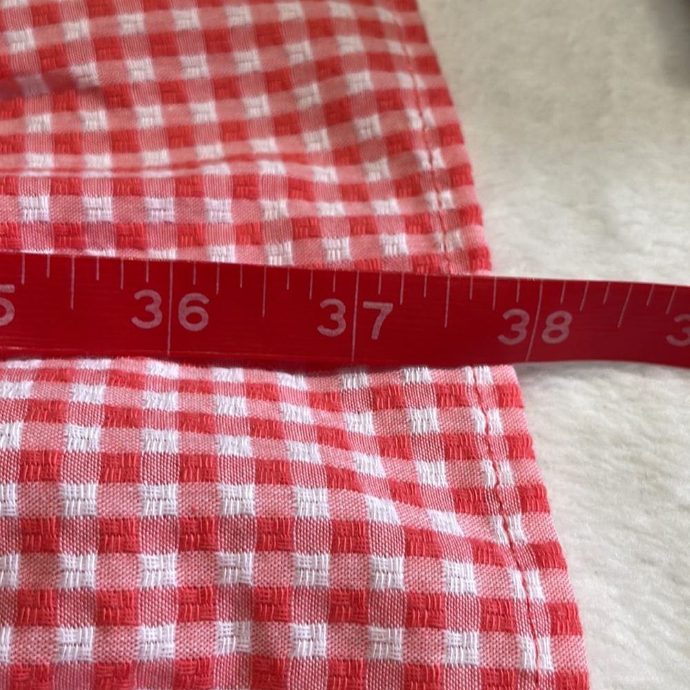 NWT Terra & Sky Tiered Smocked Top Gingham Checkered Red & White Midi Dress - Picture 7 of 10